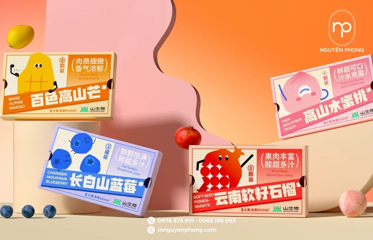 Mẫu hộp giấy đựng mứt trái cây thiết kế đẹp